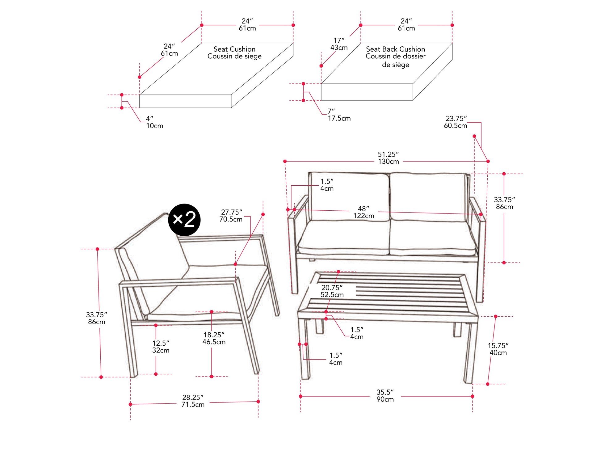 Deluxe grey patio conversation set with cushioned seats, glass-top table, and weather-resistant wicker.