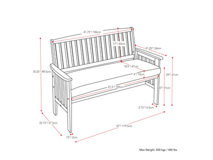 Washed white wooden patio conversation set, 4-piece, includes sofa, chairs, and coffee table with cushioned seats.