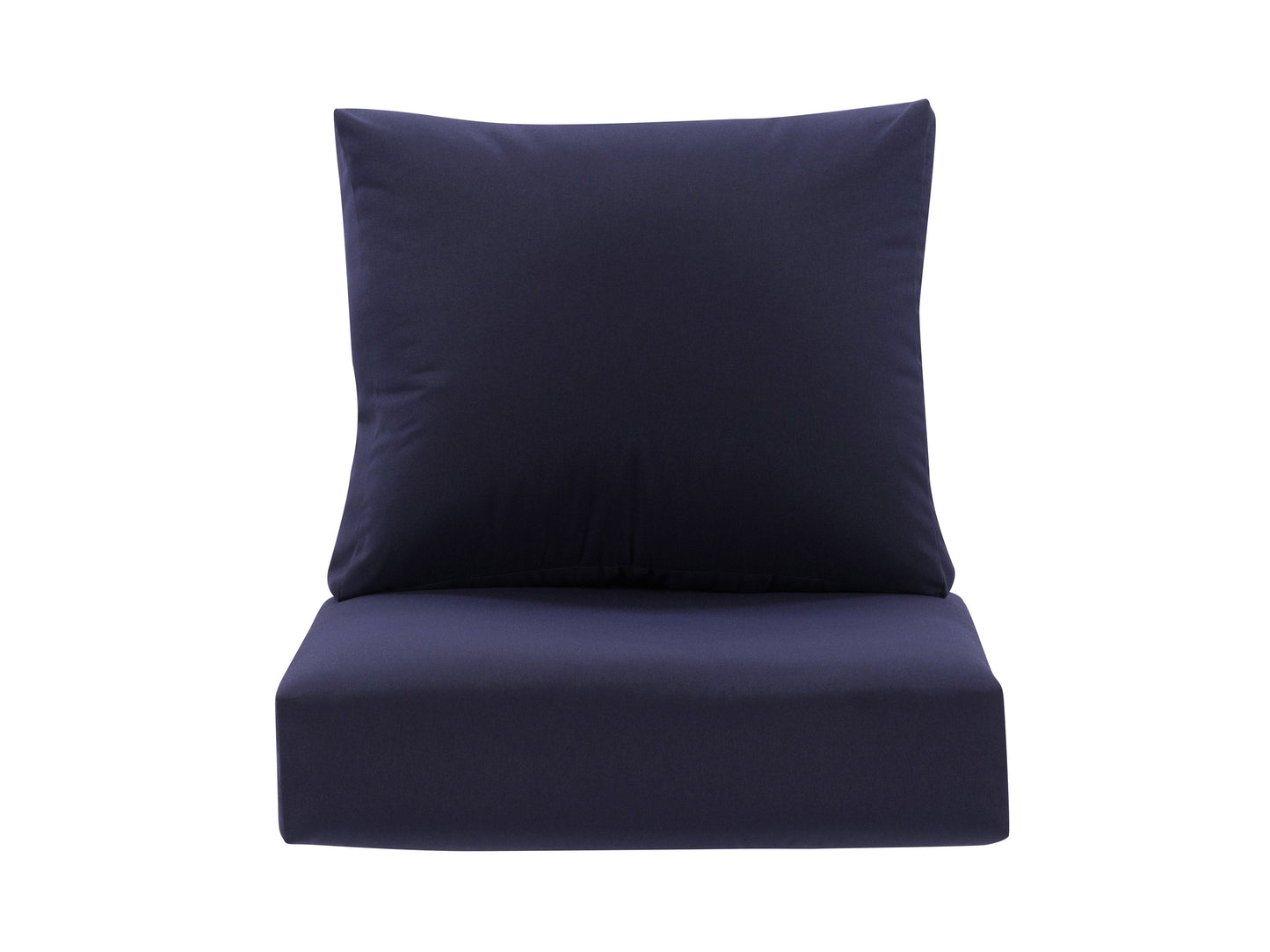 Navy blue patio chair cushion set, 2-piece, weather-resistant fabric, perfect for outdoor furniture replacement.