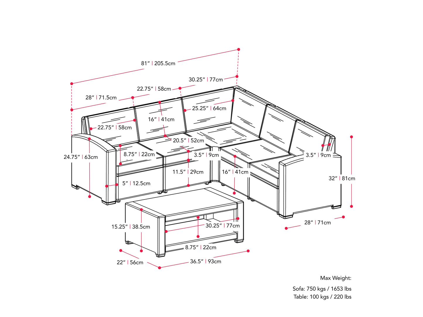 Black and grey outdoor wicker sectional set, 6-piece patio furniture with cushions and modern design.