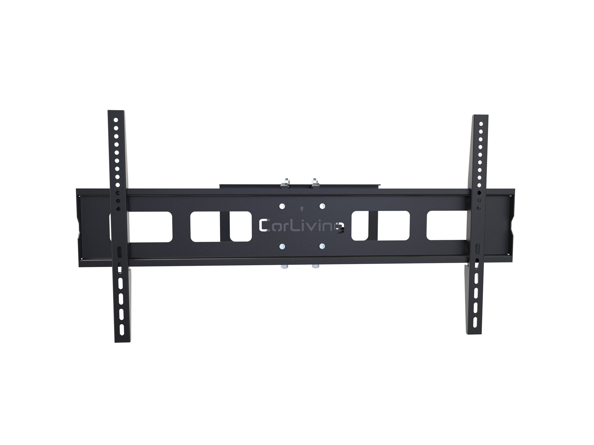 Full motion TV wall mount for 40"-80" TVs, black steel construction with adjustable arms, swivel, tilt, and extendable features for optimal viewing angles, suitable for living rooms and home theaters.