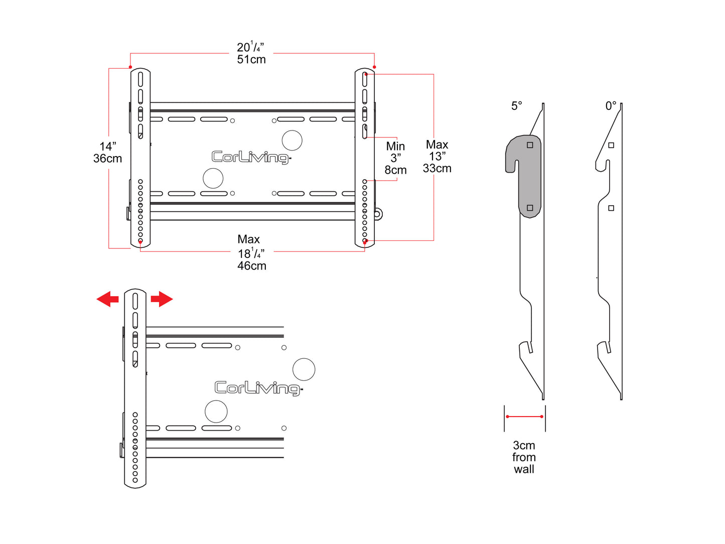 65 inch TV Wall Mount, 27" - 65" TVs