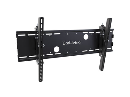 Tilting TV wall mount for 40" - 100" TVs, black metal frame with adjustable tilt mechanism, secure mounting brackets, and easy installation features. Ideal for flat-screen TVs in living rooms or home theaters.