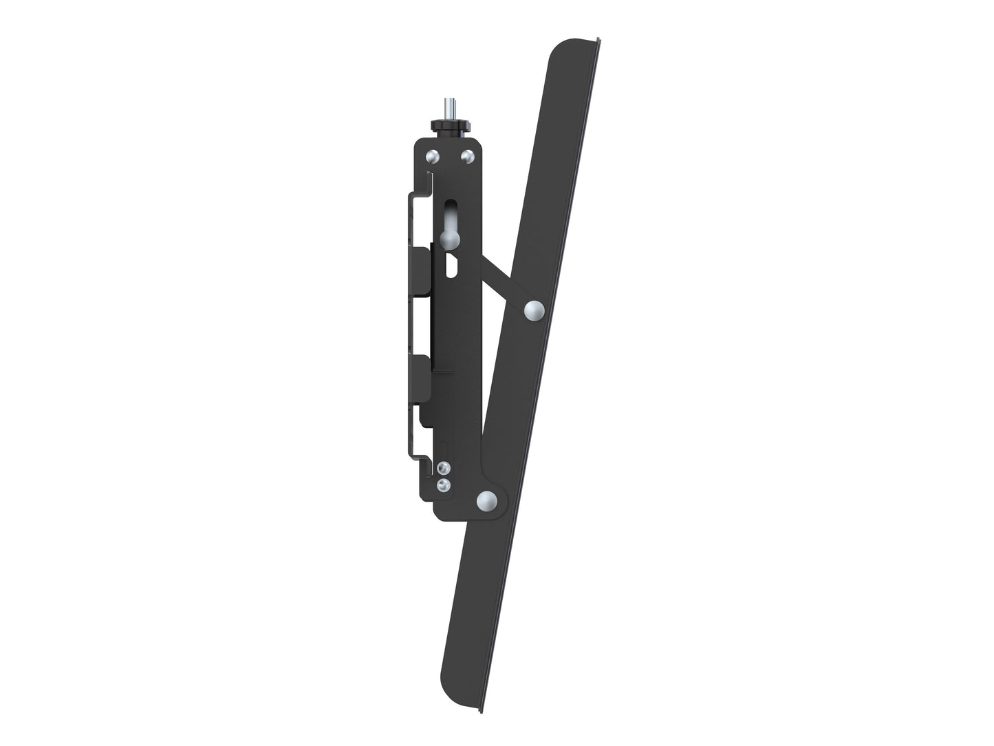 Tilting TV wall mount for 40" - 100" TVs, black steel construction, adjustable tilt feature, easy installation, supports up to 150 lbs, compatible with VESA patterns, sleek design for modern home entertainment setups.