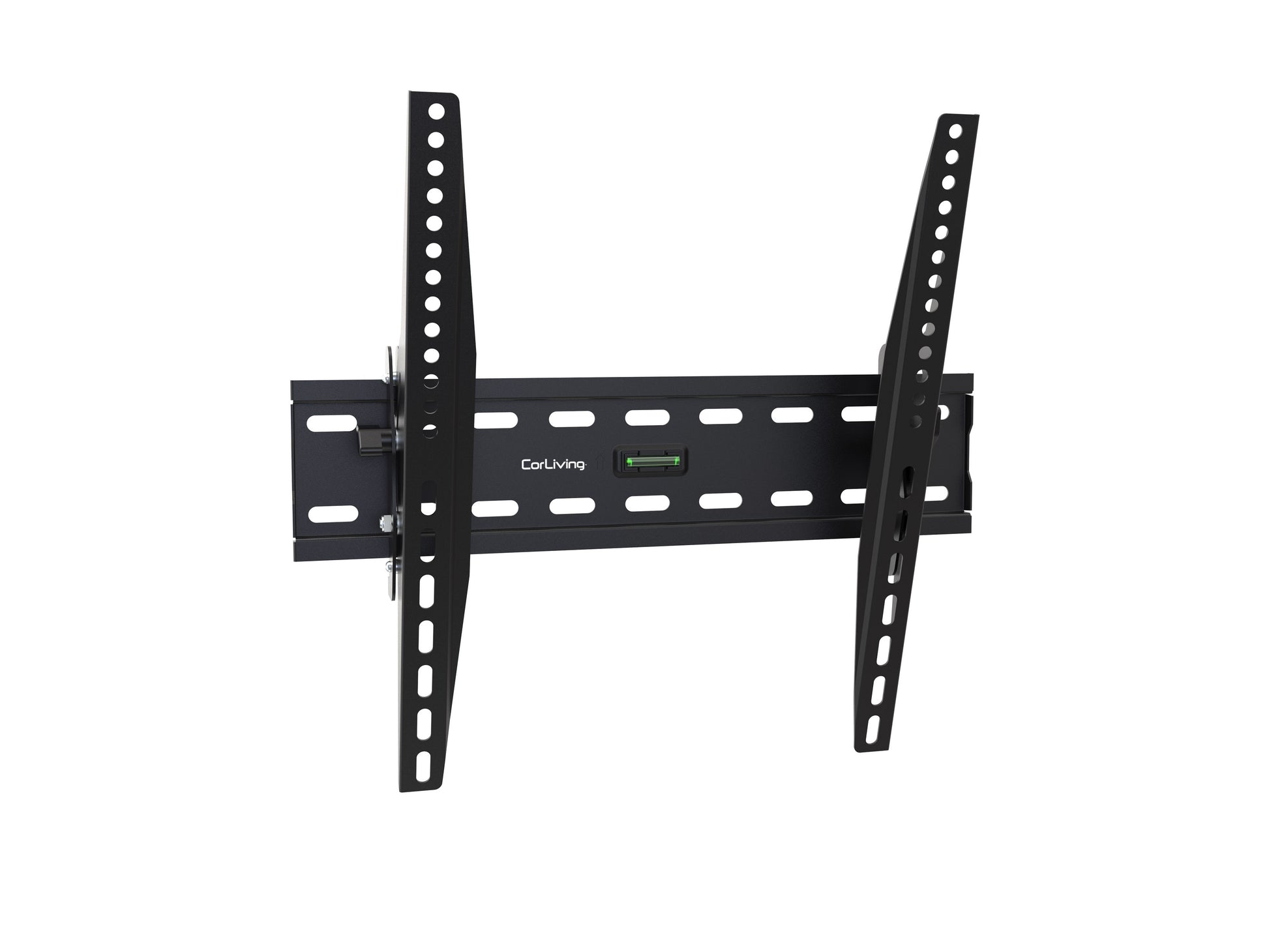 Tilting TV wall mount for 26" - 65" TVs, black, sturdy steel construction, adjustable tilt angle, easy installation, compatible with flat-screen TVs, ideal for living rooms, bedrooms, and offices.