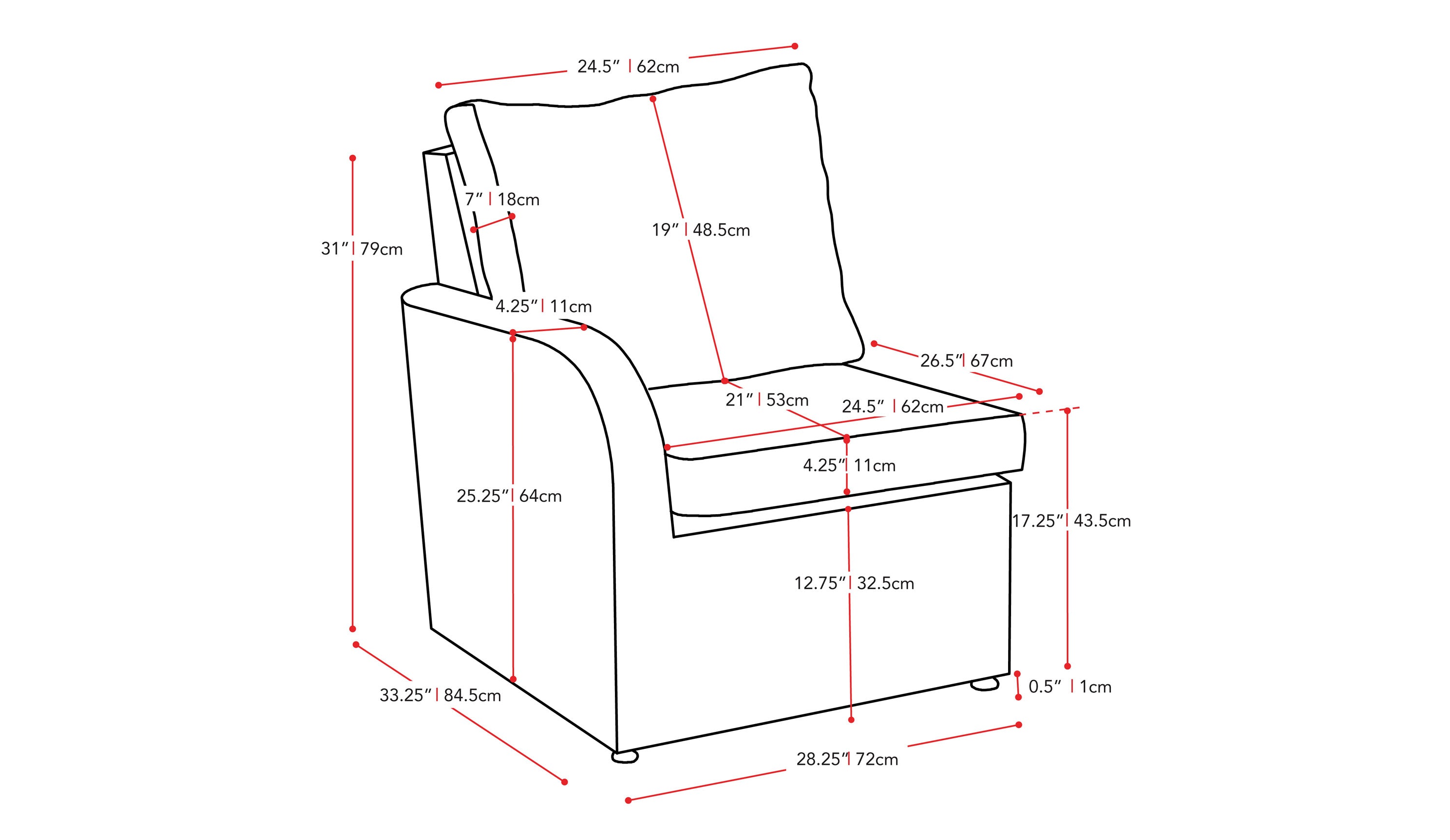 Grey outdoor sectional chair with left arm, weather-resistant fabric, and aluminum frame for patio seating.