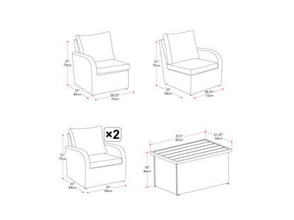 Outdoor Loveseat Set, 5pc