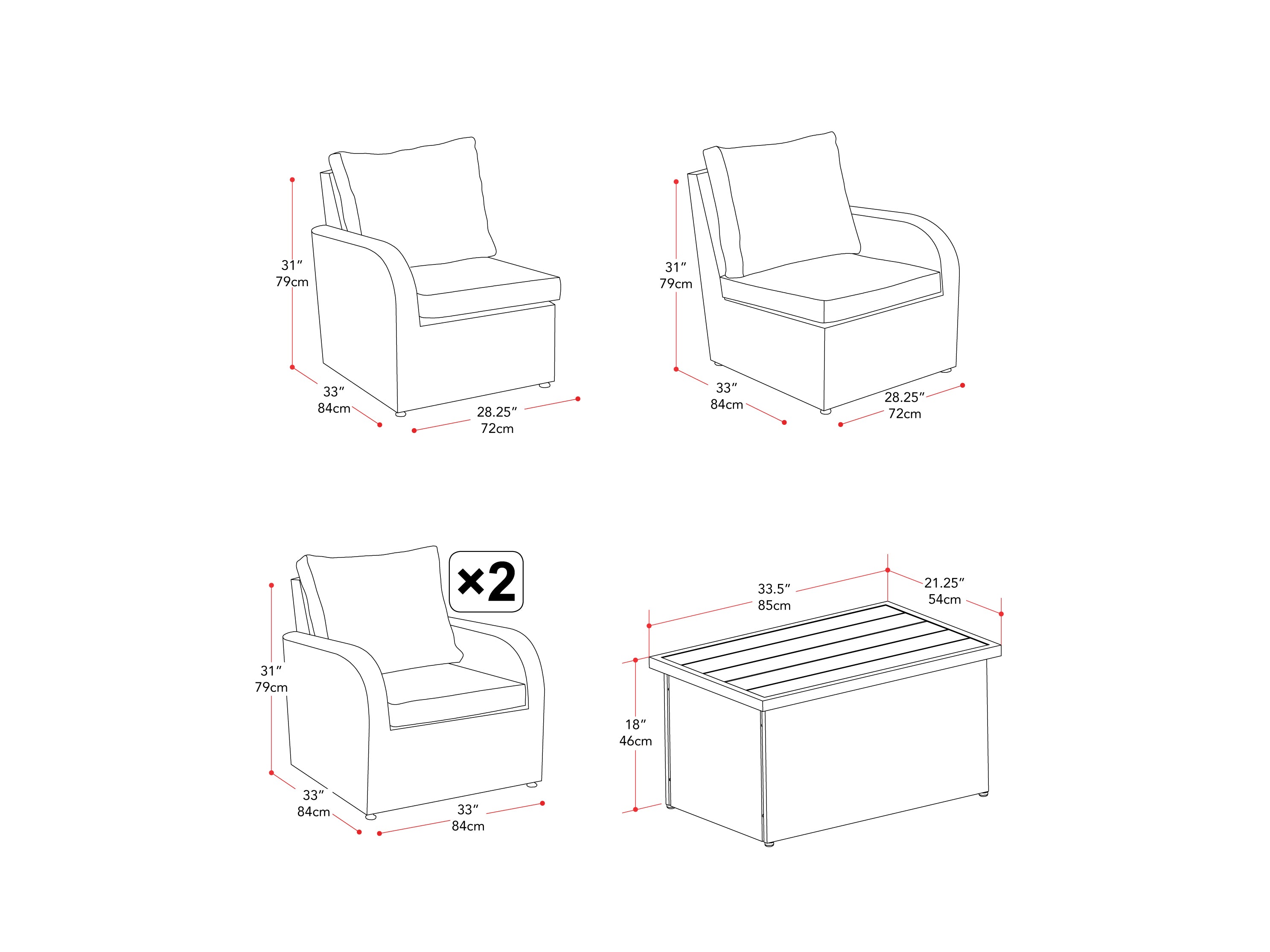 Grey outdoor loveseat set with cushions, metal frame, and coffee table, perfect for patio conversation areas.