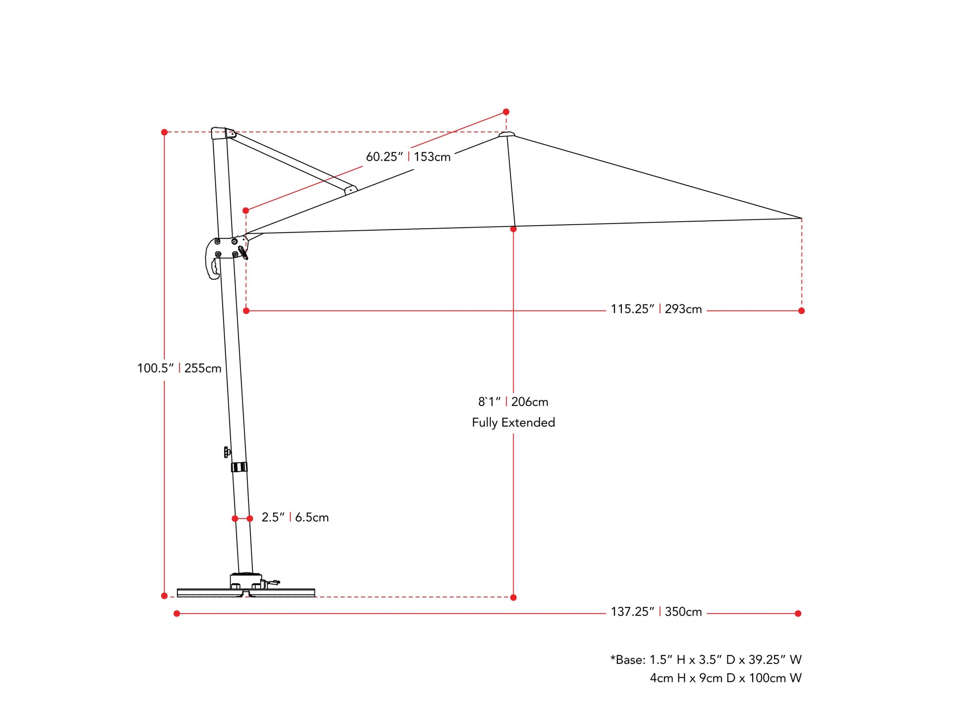 Taupe 9.5ft offset patio umbrella with 360-degree rotation and sturdy aluminum frame.