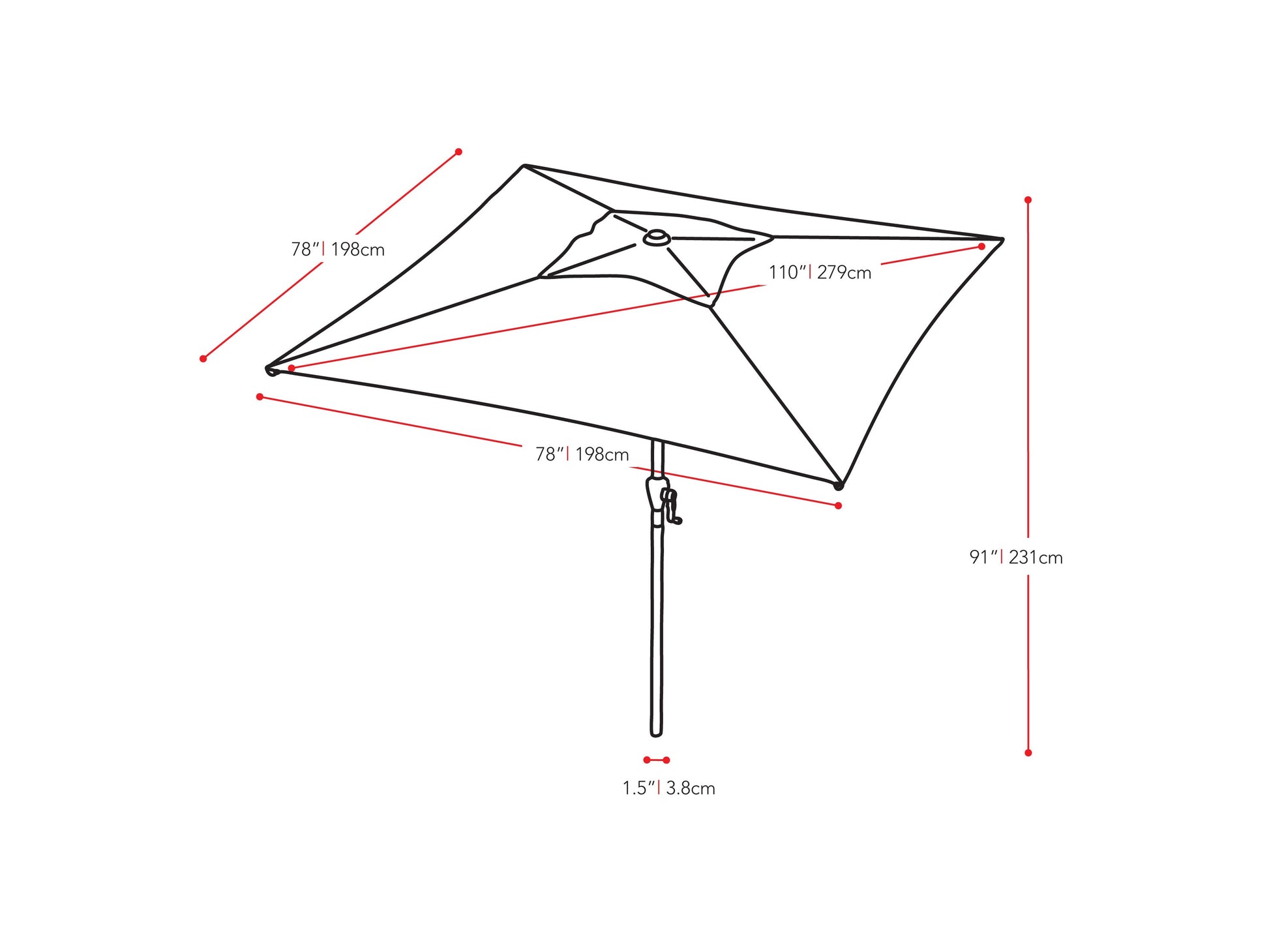 9ft square patio umbrella in warm white, tilting feature, durable fabric, and sturdy metal frame for outdoor shade