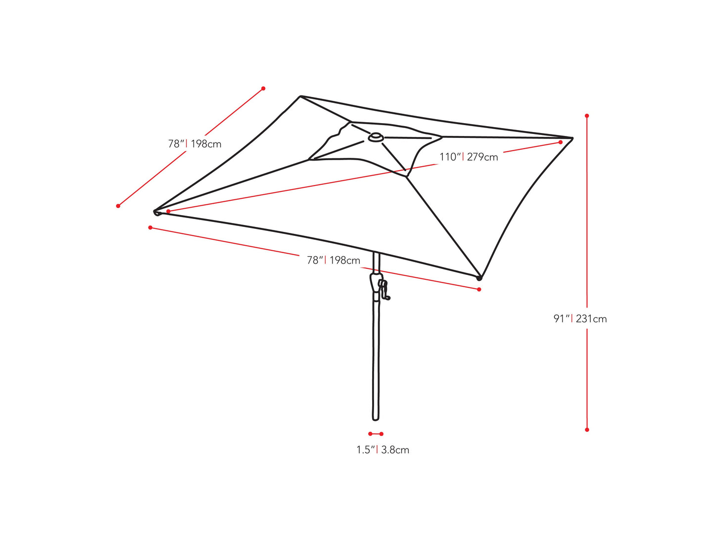 Yellow 9ft square patio umbrella with tilting feature, durable fabric, and sturdy metal pole for outdoor shade.