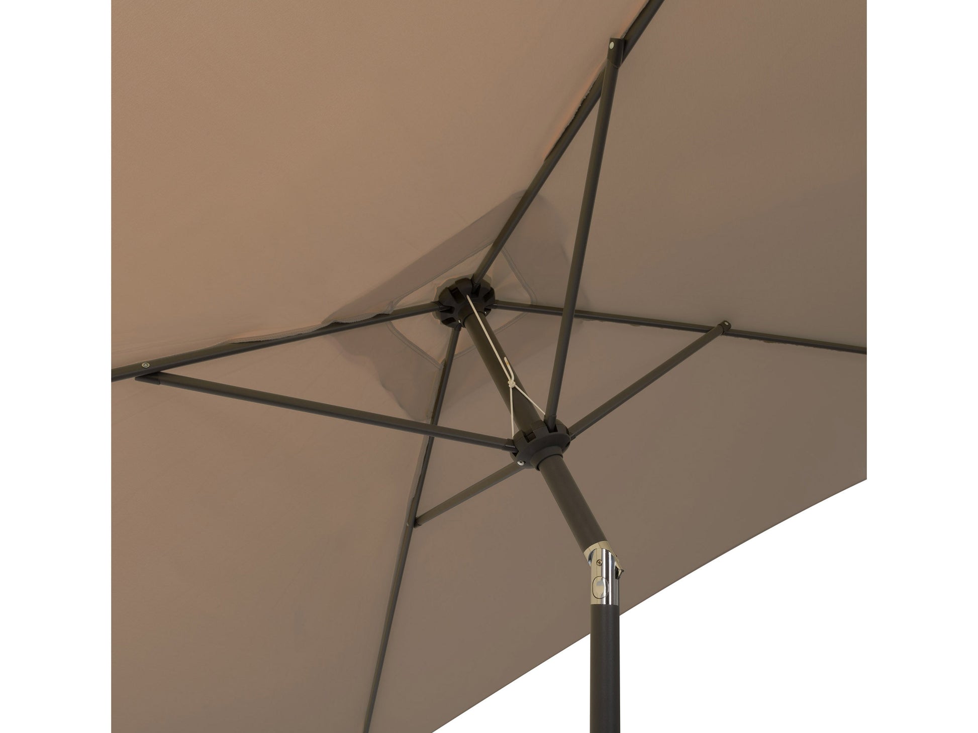 9ft brown tilting patio umbrella with square canopy and sturdy metal frame for outdoor shade.