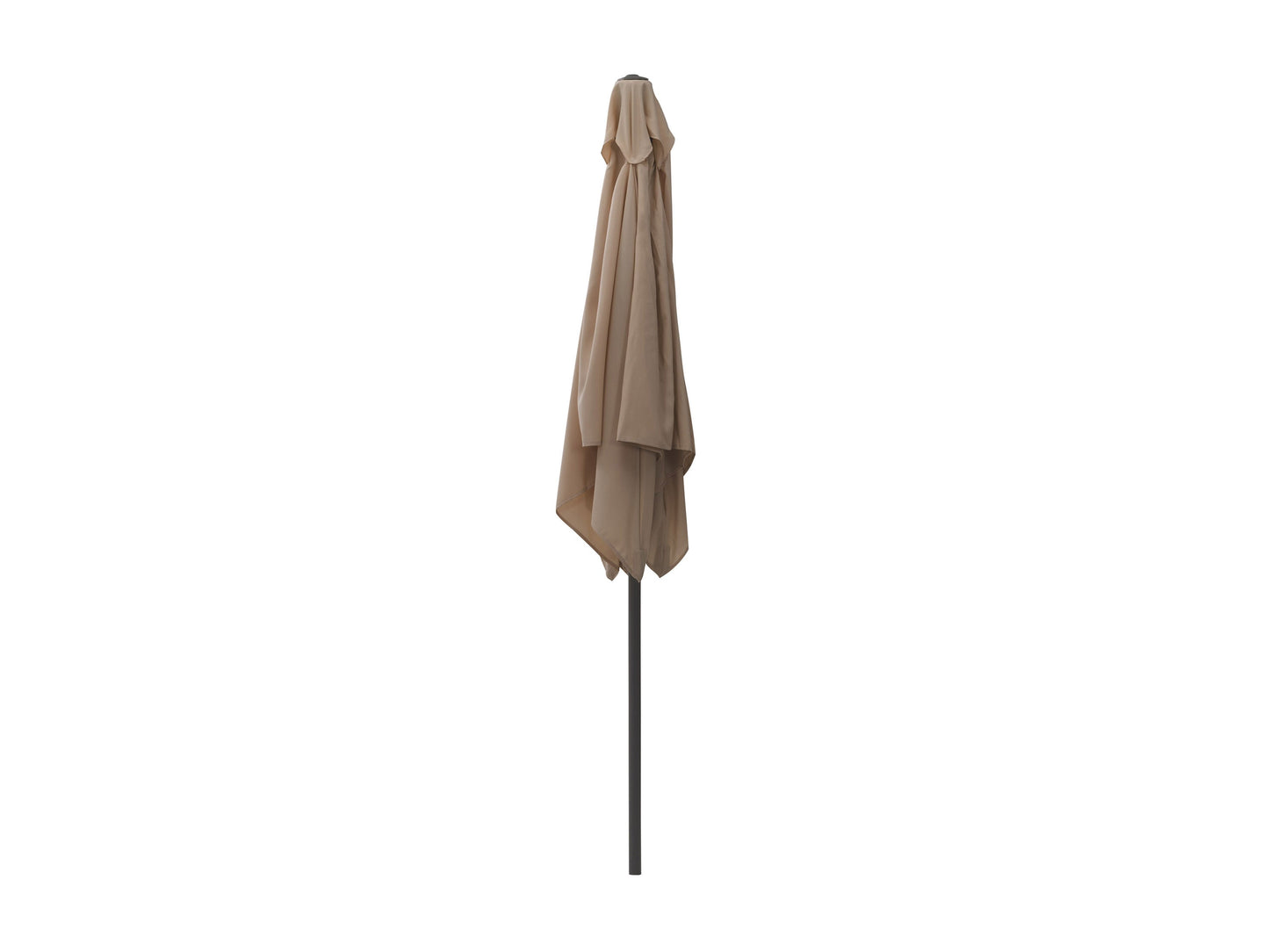 Brown 9ft square patio umbrella with tilting feature and sturdy aluminum pole, perfect for outdoor shade and garden decor.