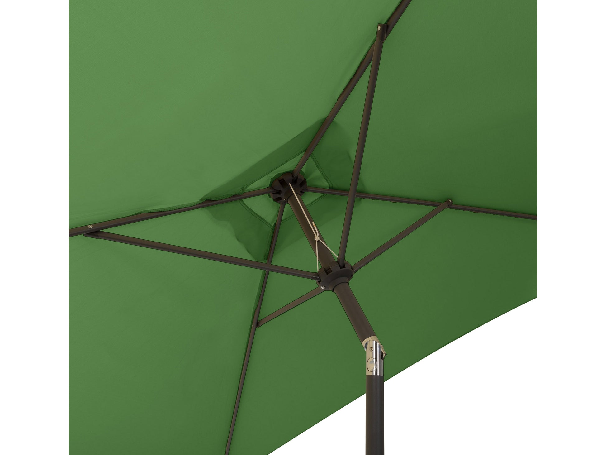 Forest green 9ft square patio umbrella with tilting feature, durable fabric, and sturdy metal pole.