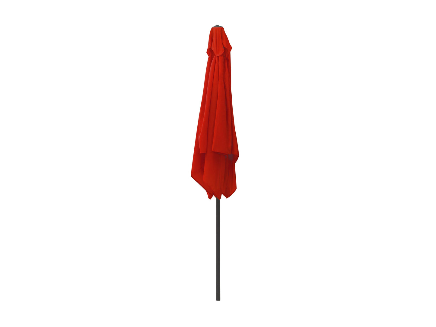 Crimson red 9ft square patio umbrella with tilting feature, UV-resistant fabric, and durable metal frame.