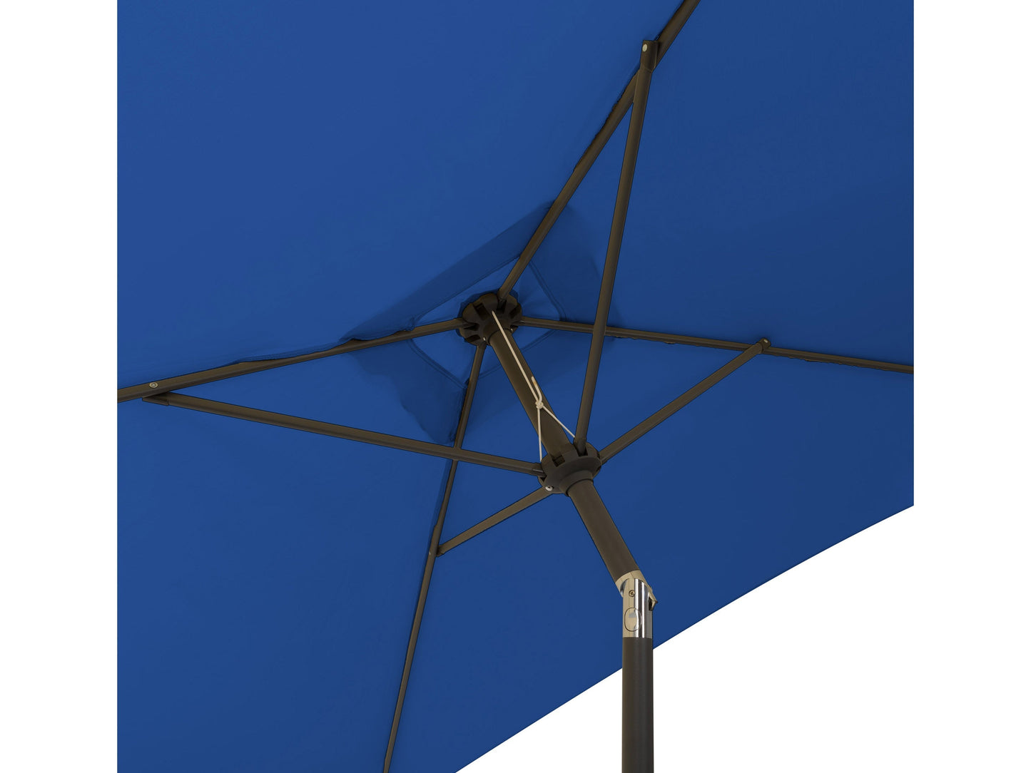 Cobalt blue 9ft square patio umbrella with tilting mechanism and durable fabric for outdoor use.