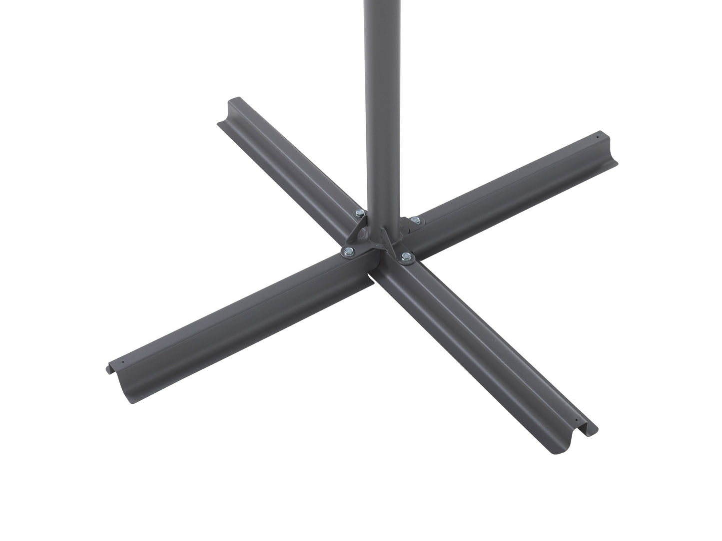 Black 9.5ft tilting offset patio umbrella with adjustable canopy and durable aluminum frame.