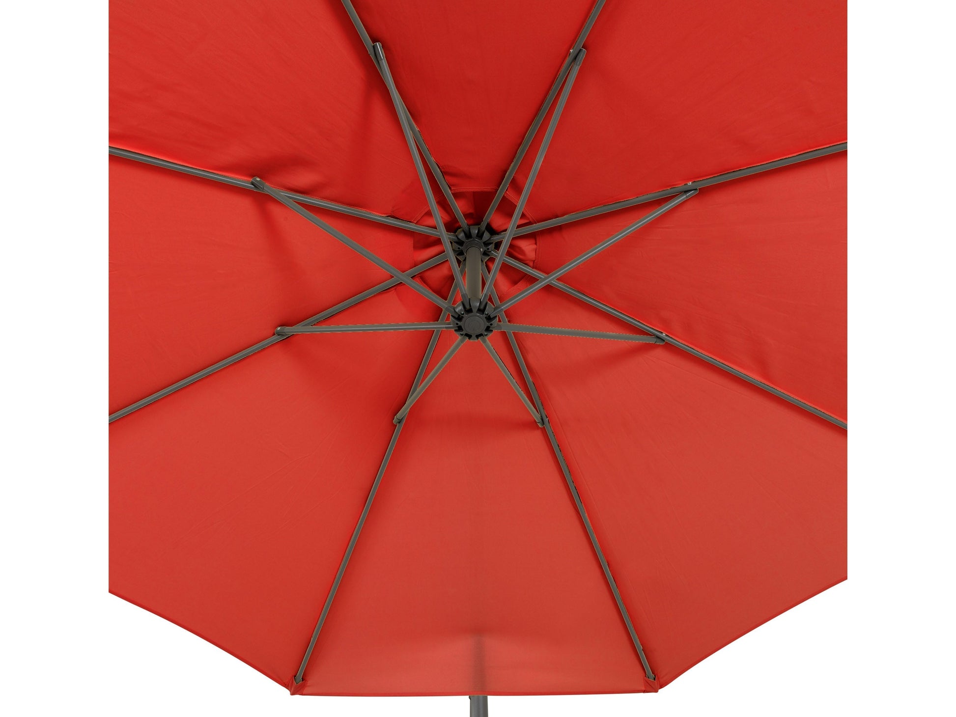 9.5ft tilting offset patio umbrella in crimson red with a sturdy black frame, featuring a durable canopy and easy-to-use tilt mechanism for optimal shade coverage in outdoor spaces.