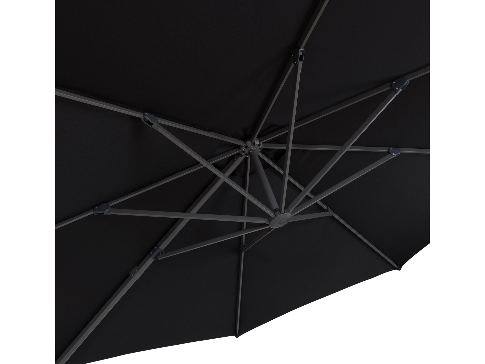 black deluxe offset patio umbrella 500 Series detail image CorLiving#color_ppu-black