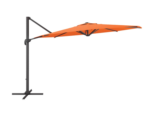 11.5ft deluxe offset patio umbrella in vibrant orange with sturdy base and adjustable canopy for outdoor shade