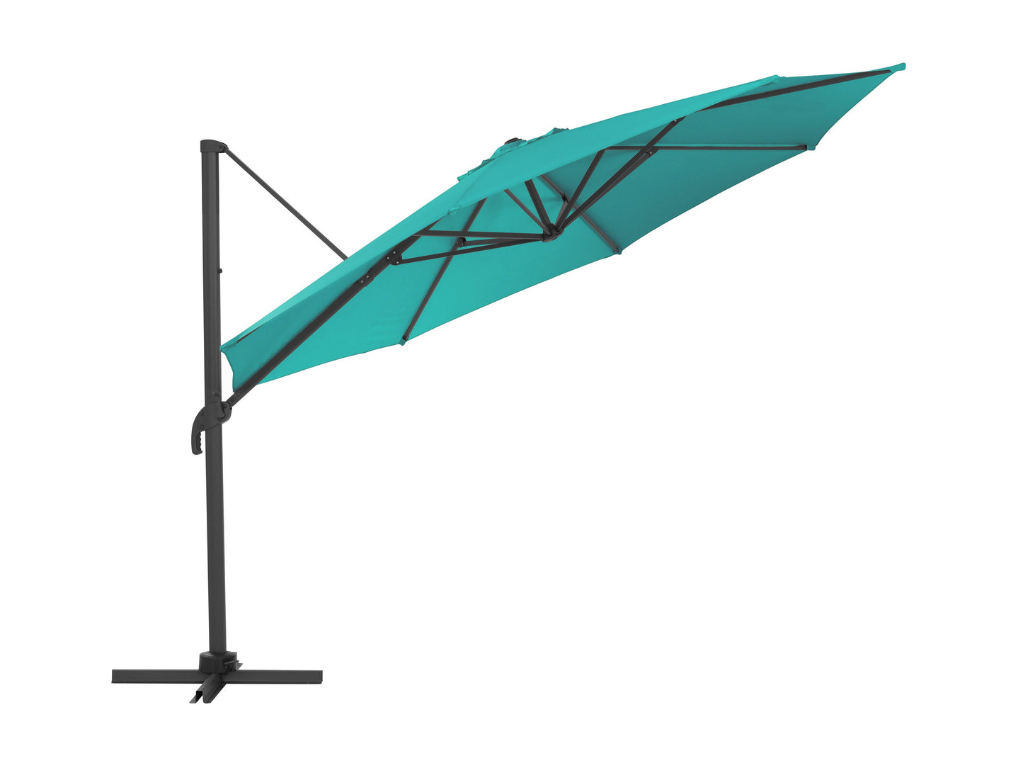 turquoise blue deluxe offset patio umbrella 500 Series product image CorLiving#color_ppu-turquoise-blue