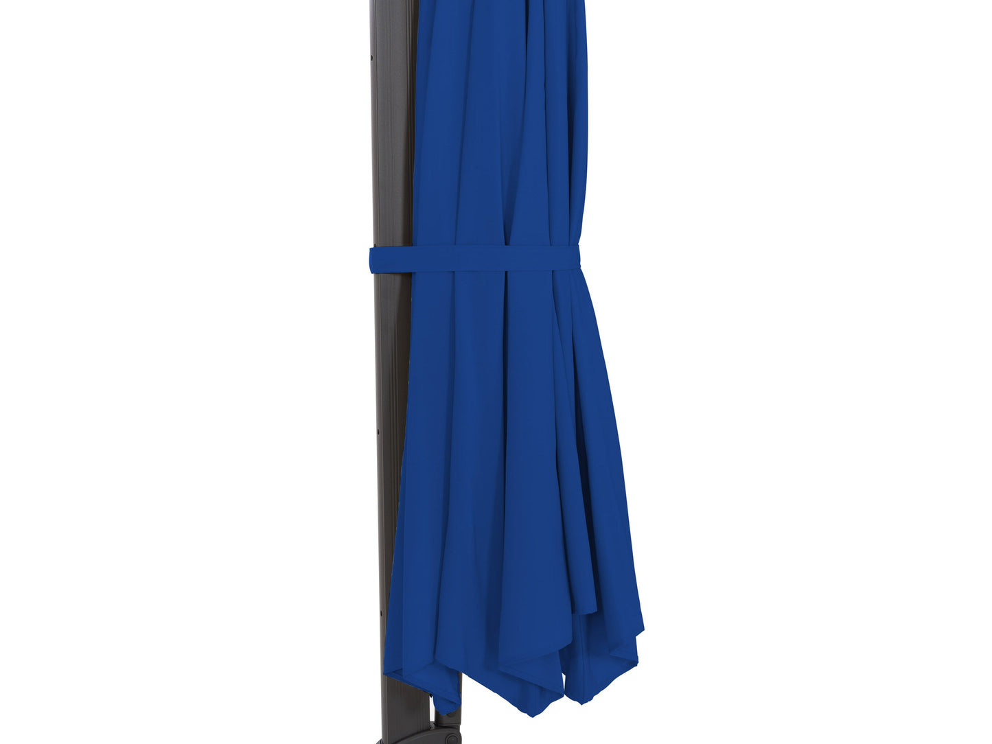 Cobalt blue offset patio umbrella with 11.5ft canopy and deluxe design for outdoor shade.