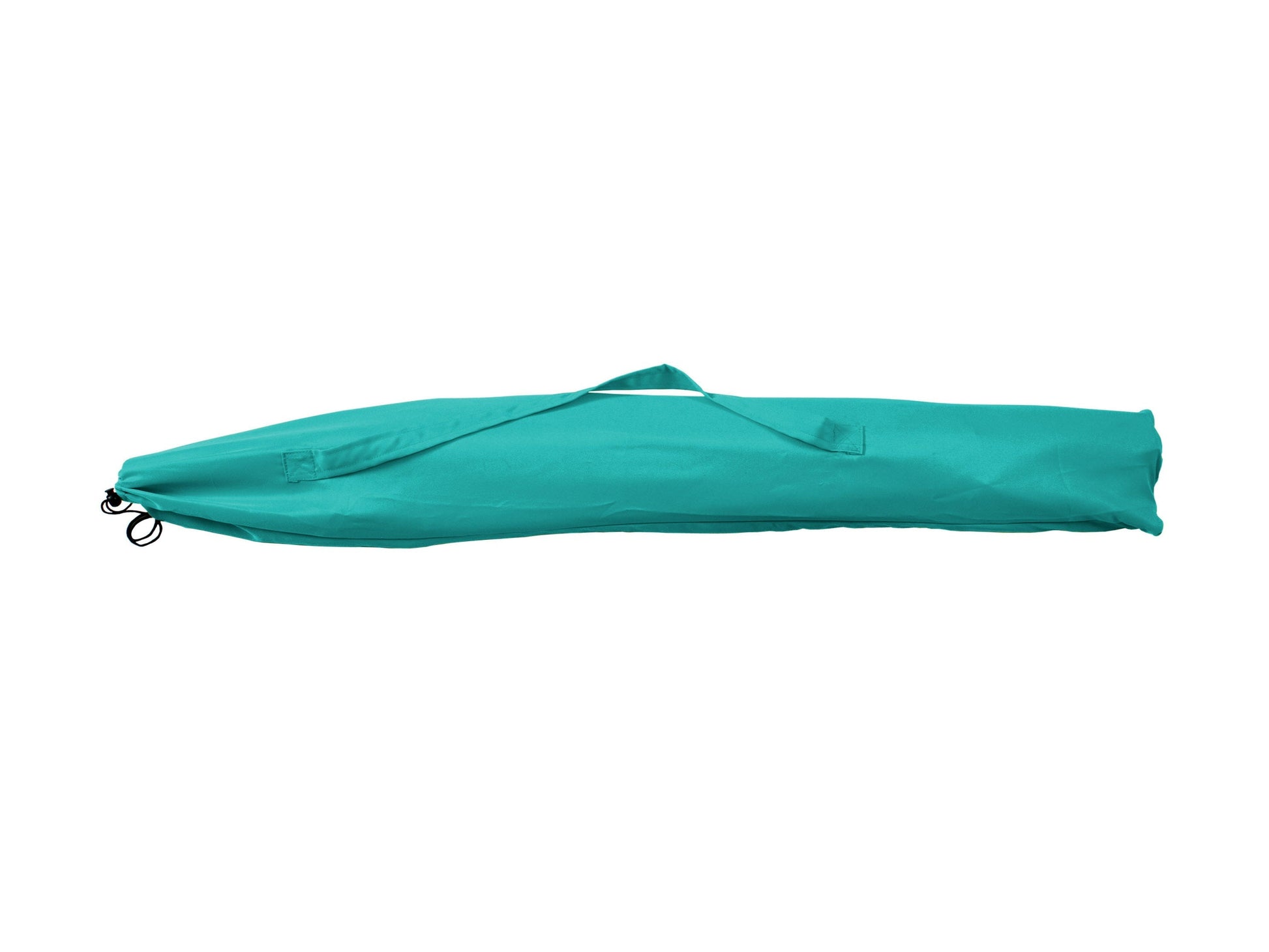 Turquoise beach umbrella with 7.5ft canopy, UV protection, and sturdy aluminum pole.