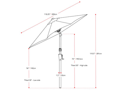 10ft orange patio umbrella with wind-resistant design, sturdy metal frame, and UV-protective fabric.