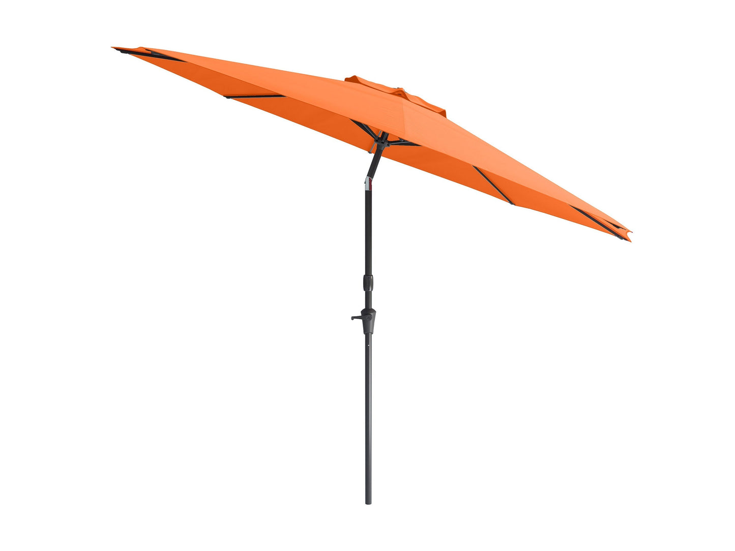 10ft orange patio umbrella with wind-resistant design, sturdy metal frame, and UV-protected fabric for outdoor use.