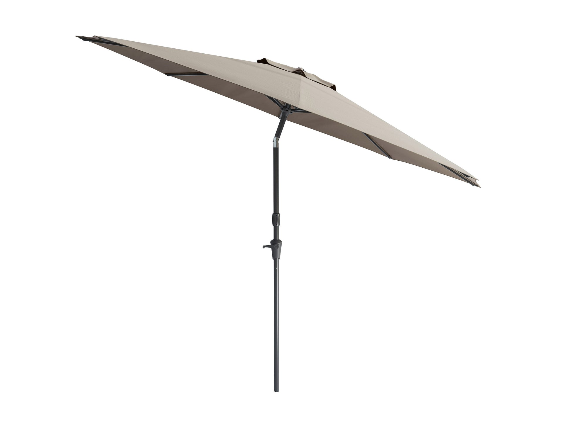 10ft sandy grey patio umbrella with wind-resistant design and sturdy metal frame for outdoor use