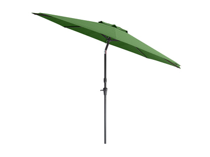 Forest green 10ft patio umbrella with wind-resistant design, sturdy metal frame, and UV protection for outdoor use.