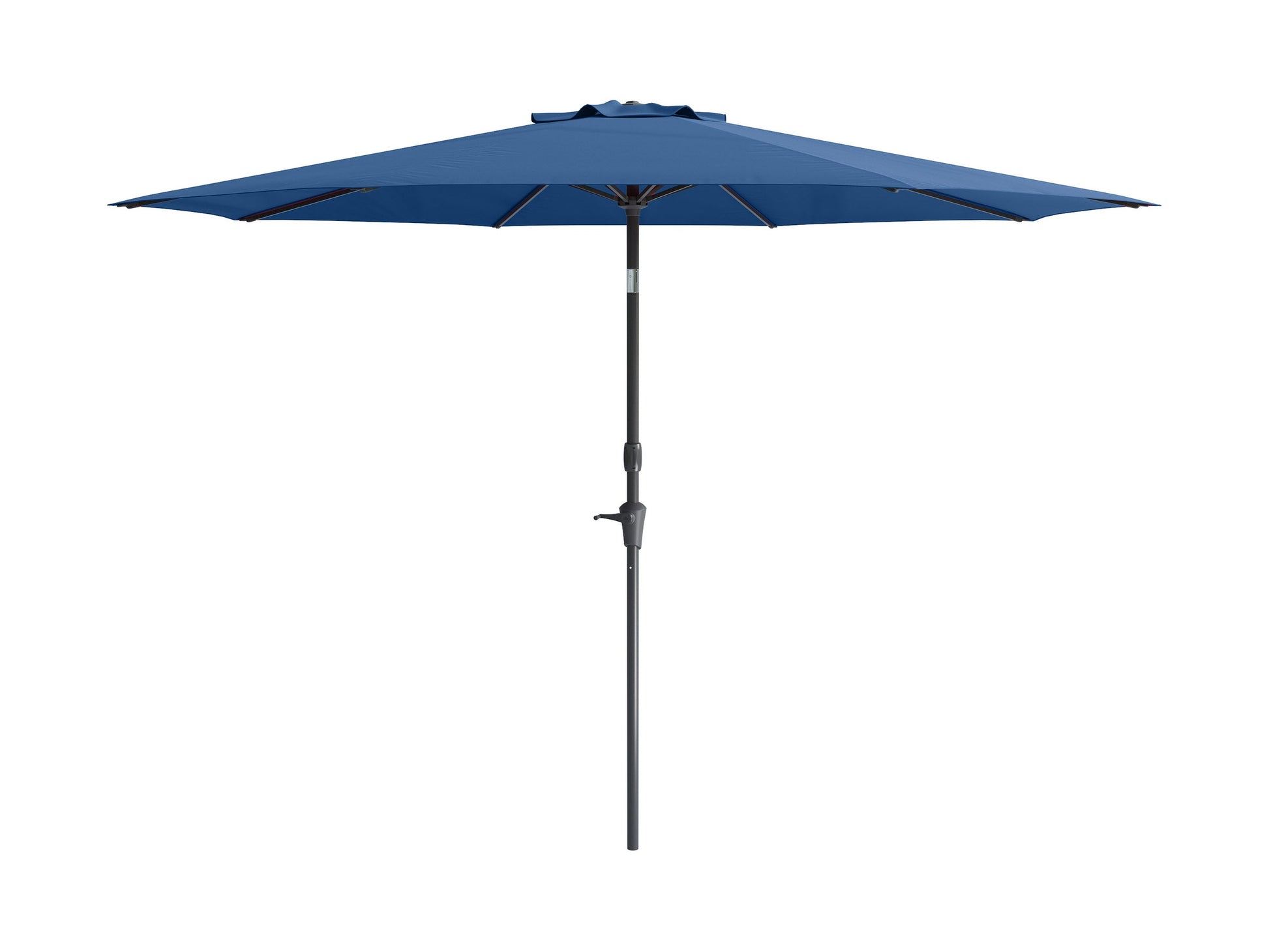 Cobalt blue 10ft patio umbrella with wind-resistant design and sturdy aluminum frame.