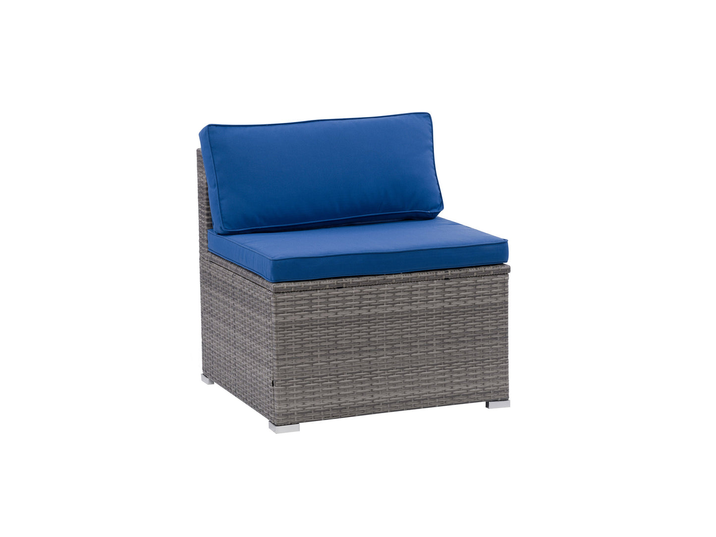 blended grey and oxford blue Wicker Patio Chair Parksville Collection product image by CorLiving#color_blended-grey-and-oxford-blue