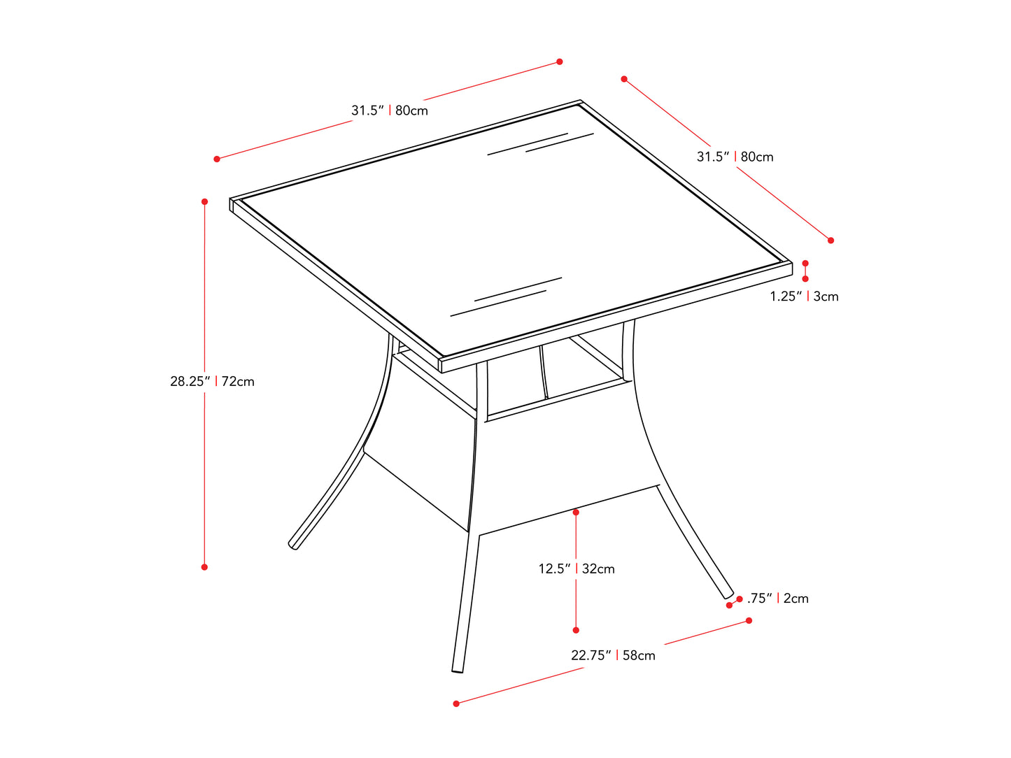 Patio Dining Set 5pc