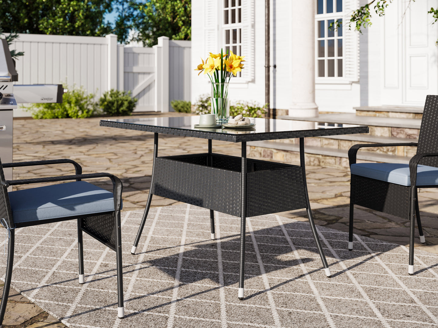 Black Outdoor Dining Table