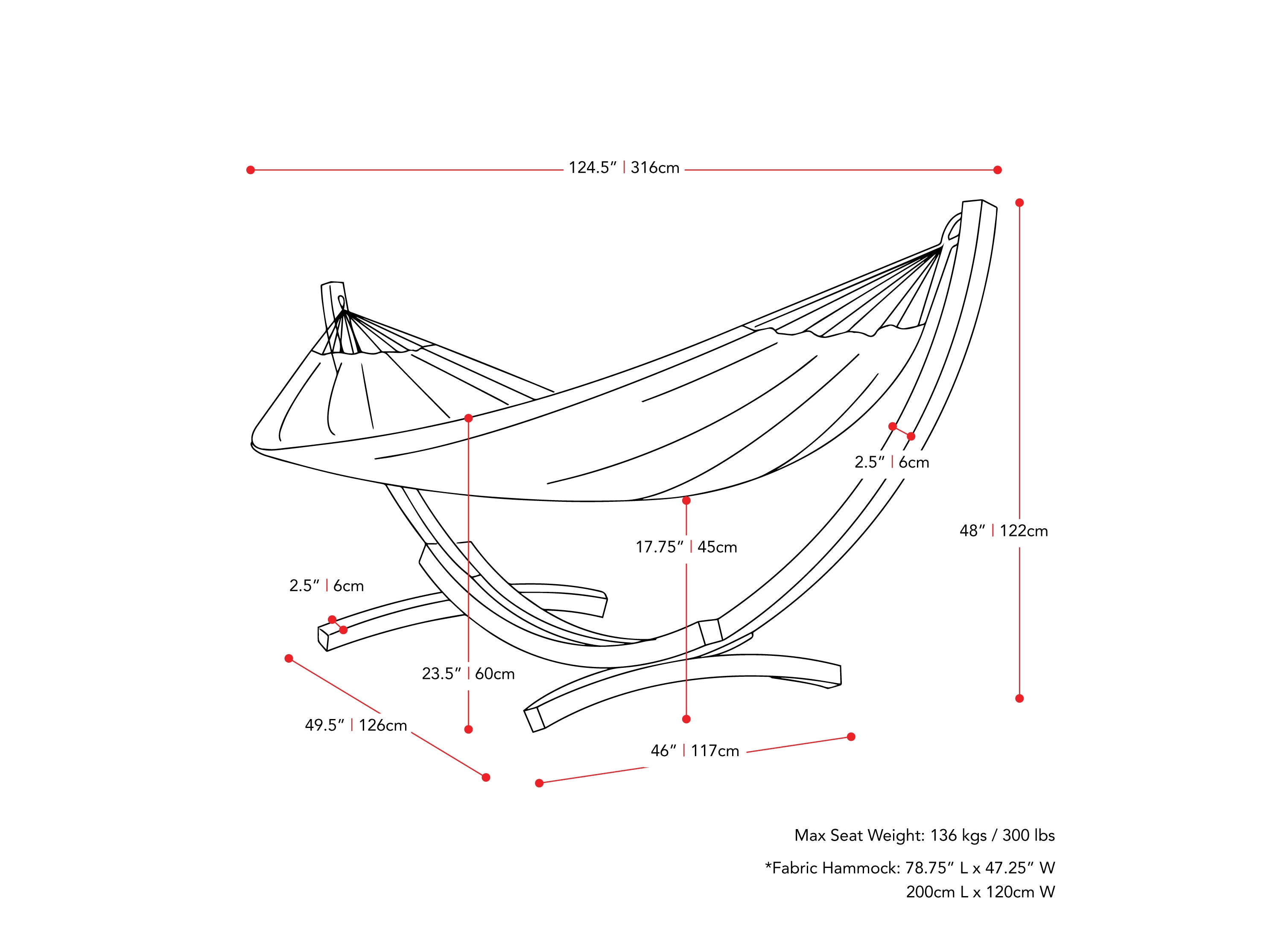 Orange patio hammock with wooden stand, durable fabric, and ergonomic design for outdoor relaxation.