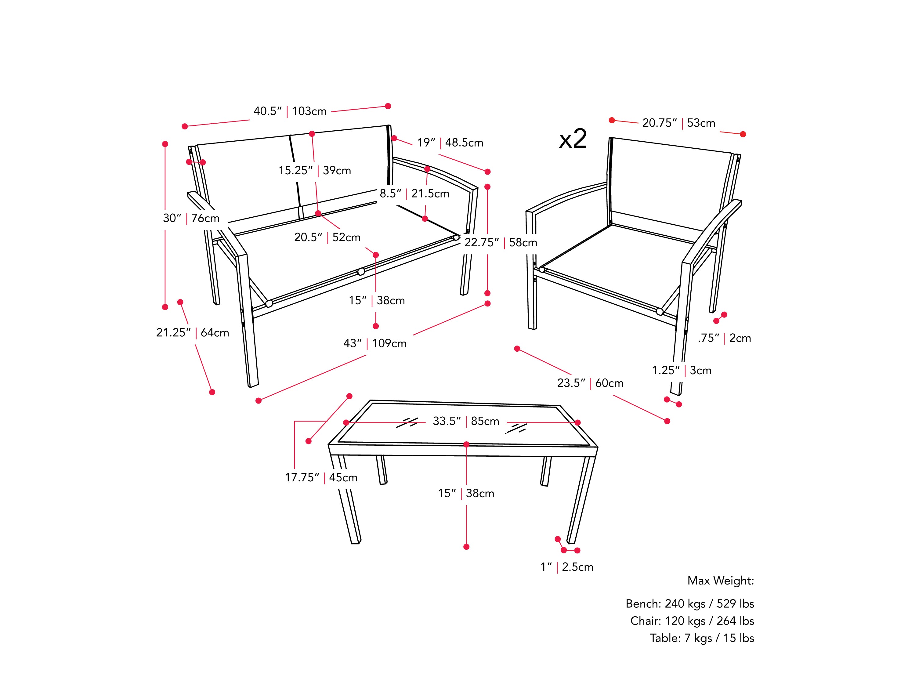 4-Piece Outdoor Lounge Set