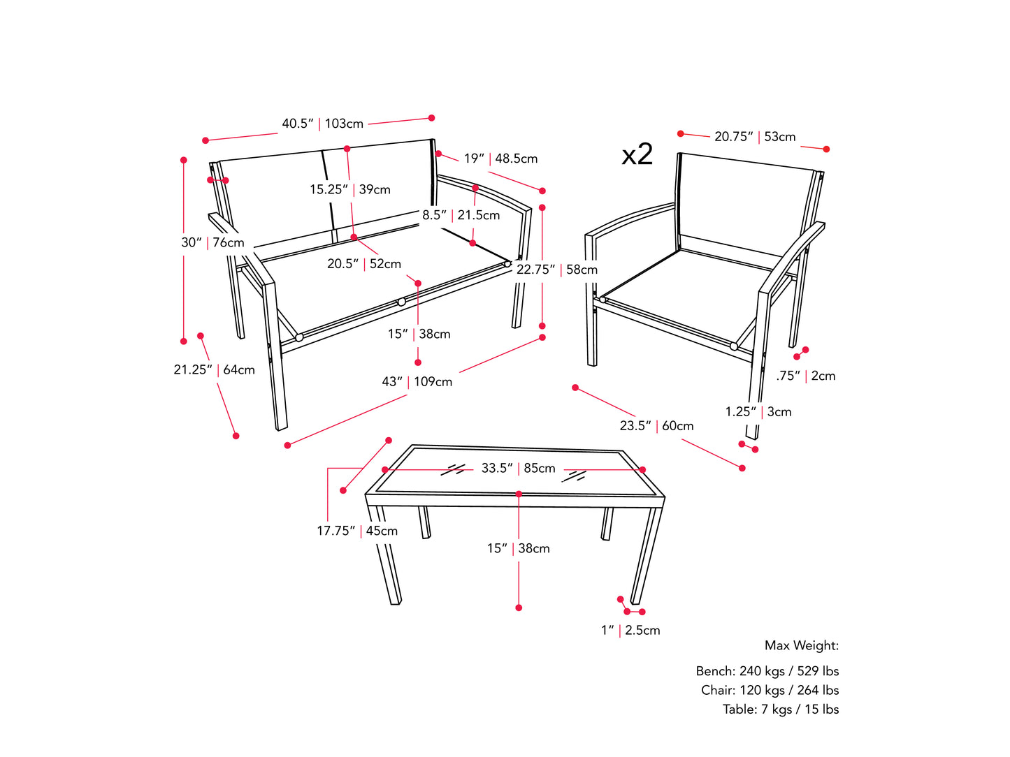 4-Piece Outdoor Lounge Set