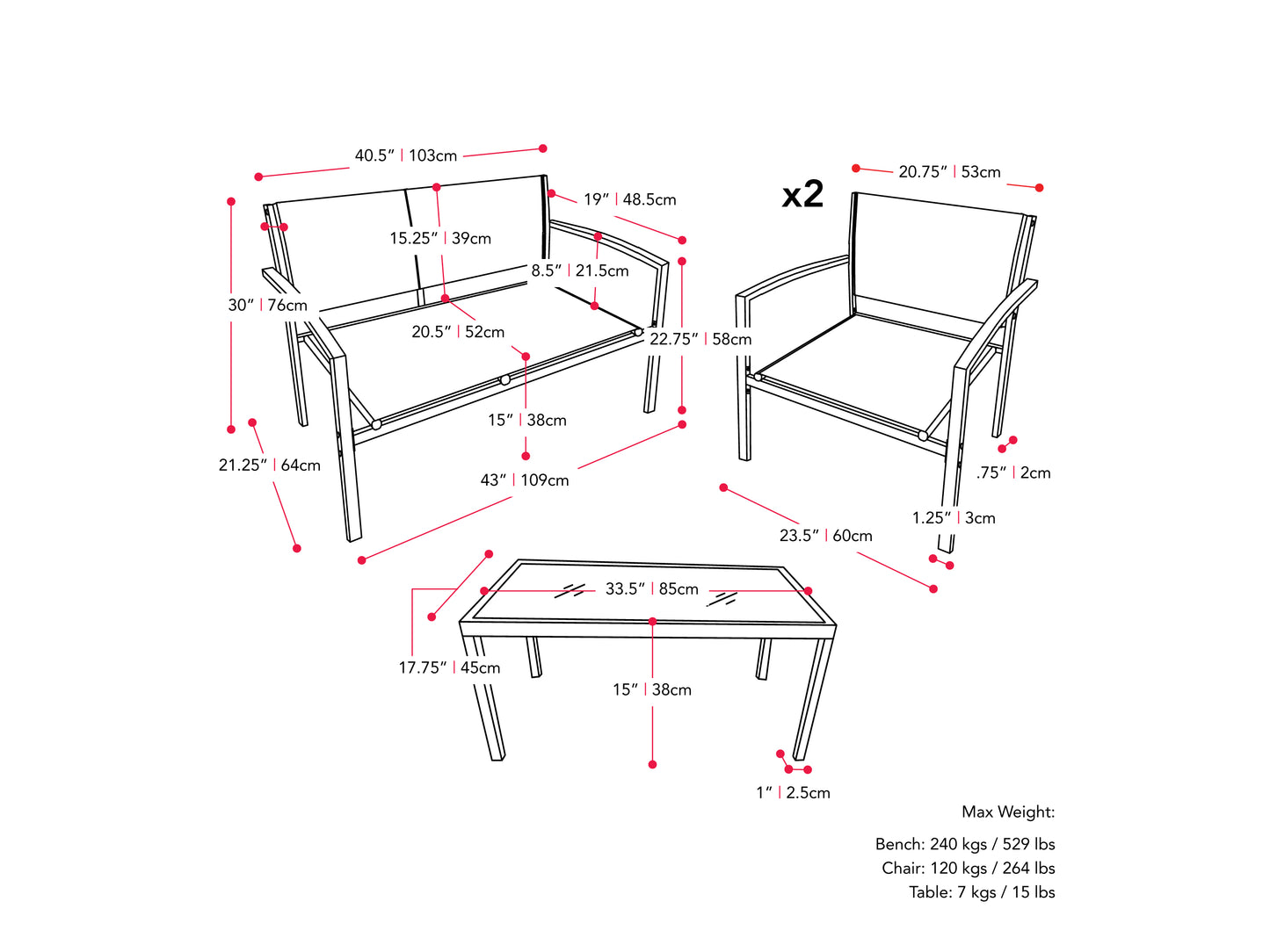 4-Piece Outdoor Lounge Set