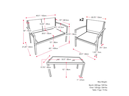 4-Piece Outdoor Lounge Set