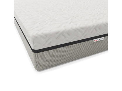 Comfortable full-size 6-inch memory foam mattress with a white quilted cover, designed for optimal support and pressure relief. Ideal for enhancing sleep quality and fitting standard double bed frames.