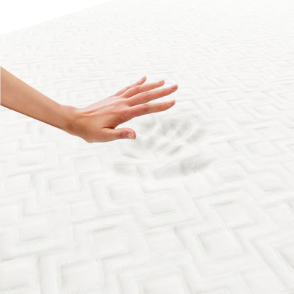 Memory foam mattress with 6-inch thickness, featuring a full/double size, white color, and sleek design. Ideal for enhancing sleep comfort and support, perfect for full-size bed frames.