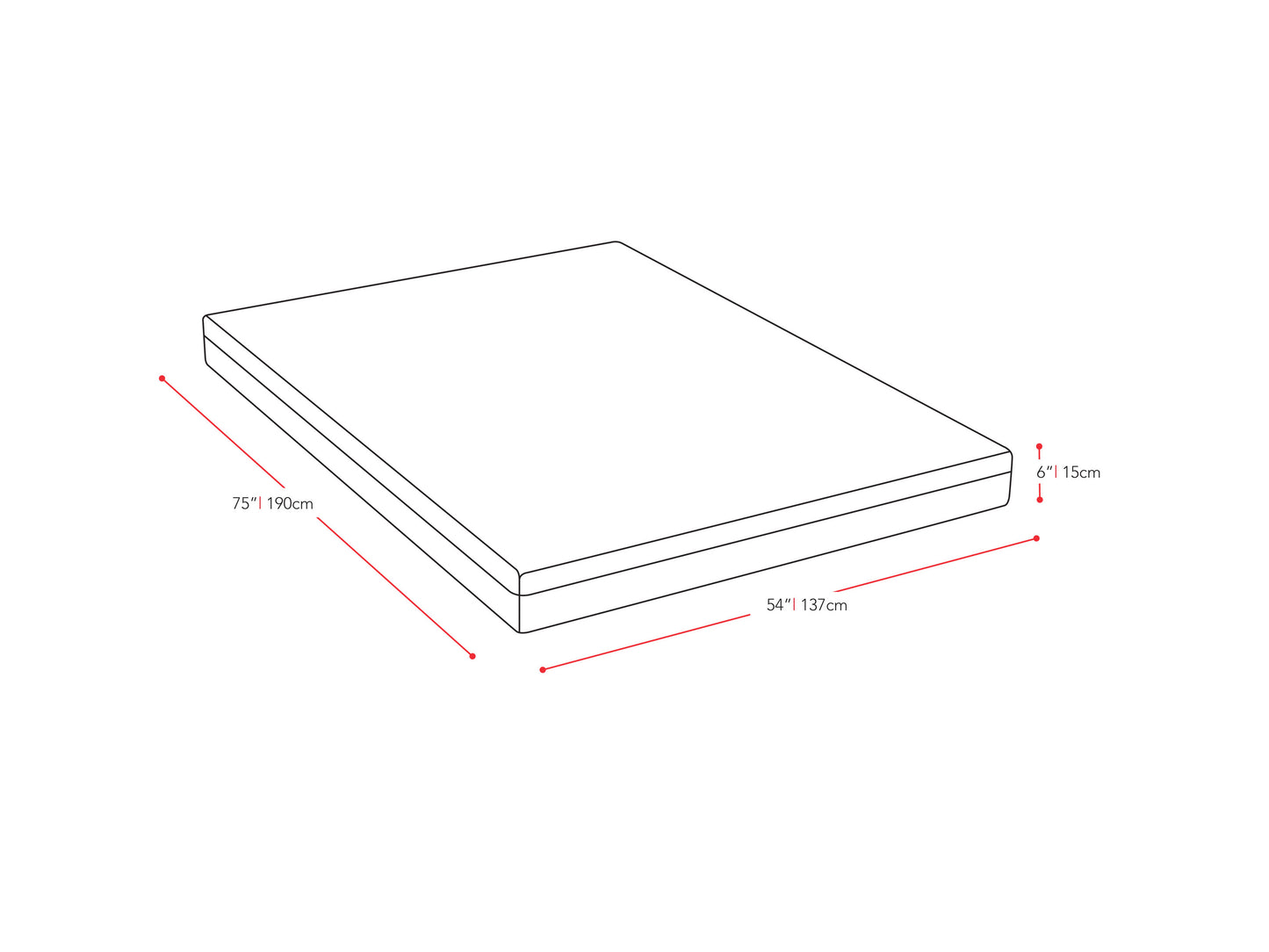 Memory Foam Mattress, Full / Double 6"