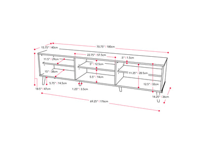 TV Bench with Open Shelves, TVs up to 85"