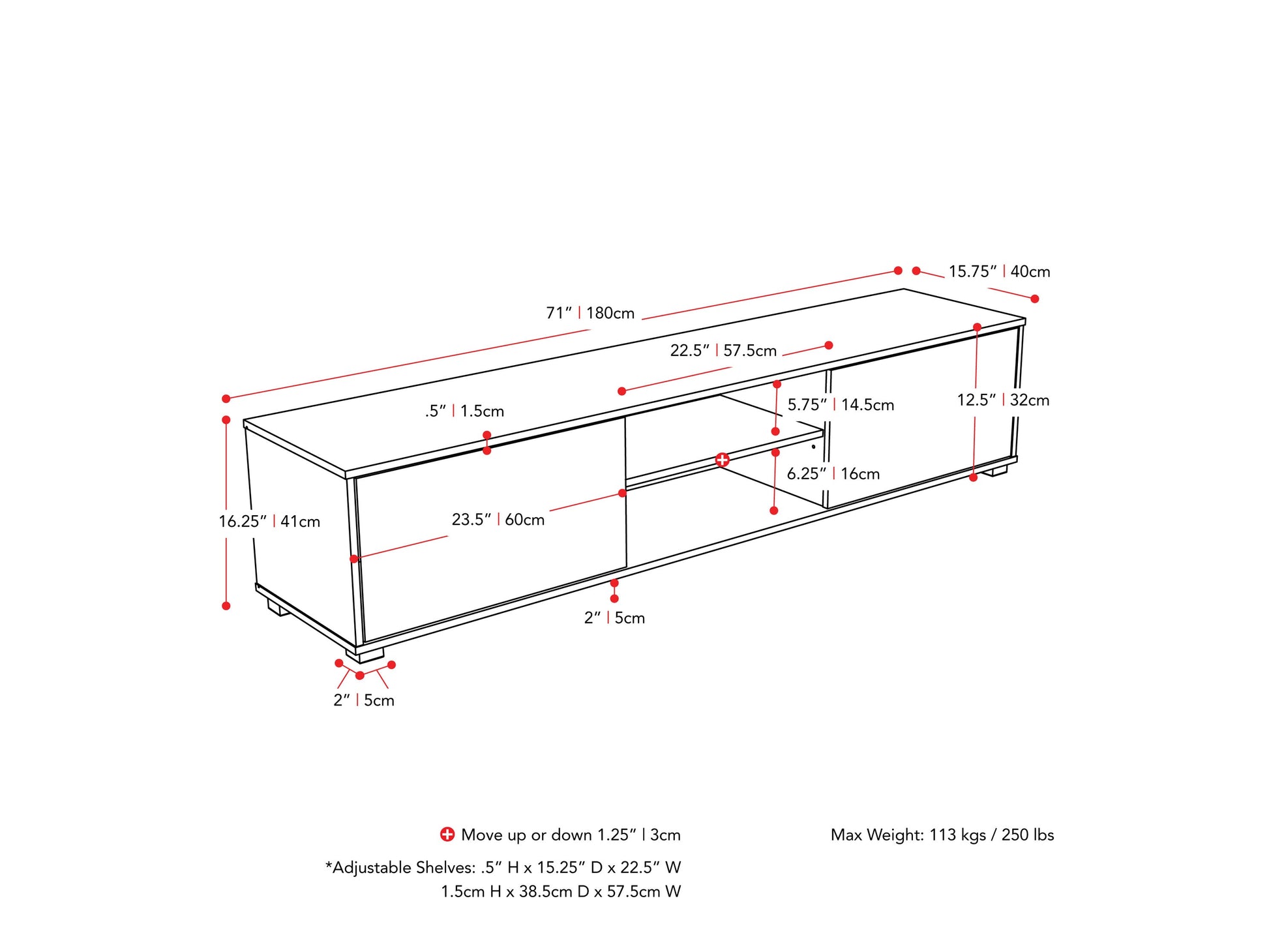 Brown and white modern TV stand for TVs up to 85 inches, featuring sleek design and ample storage space.