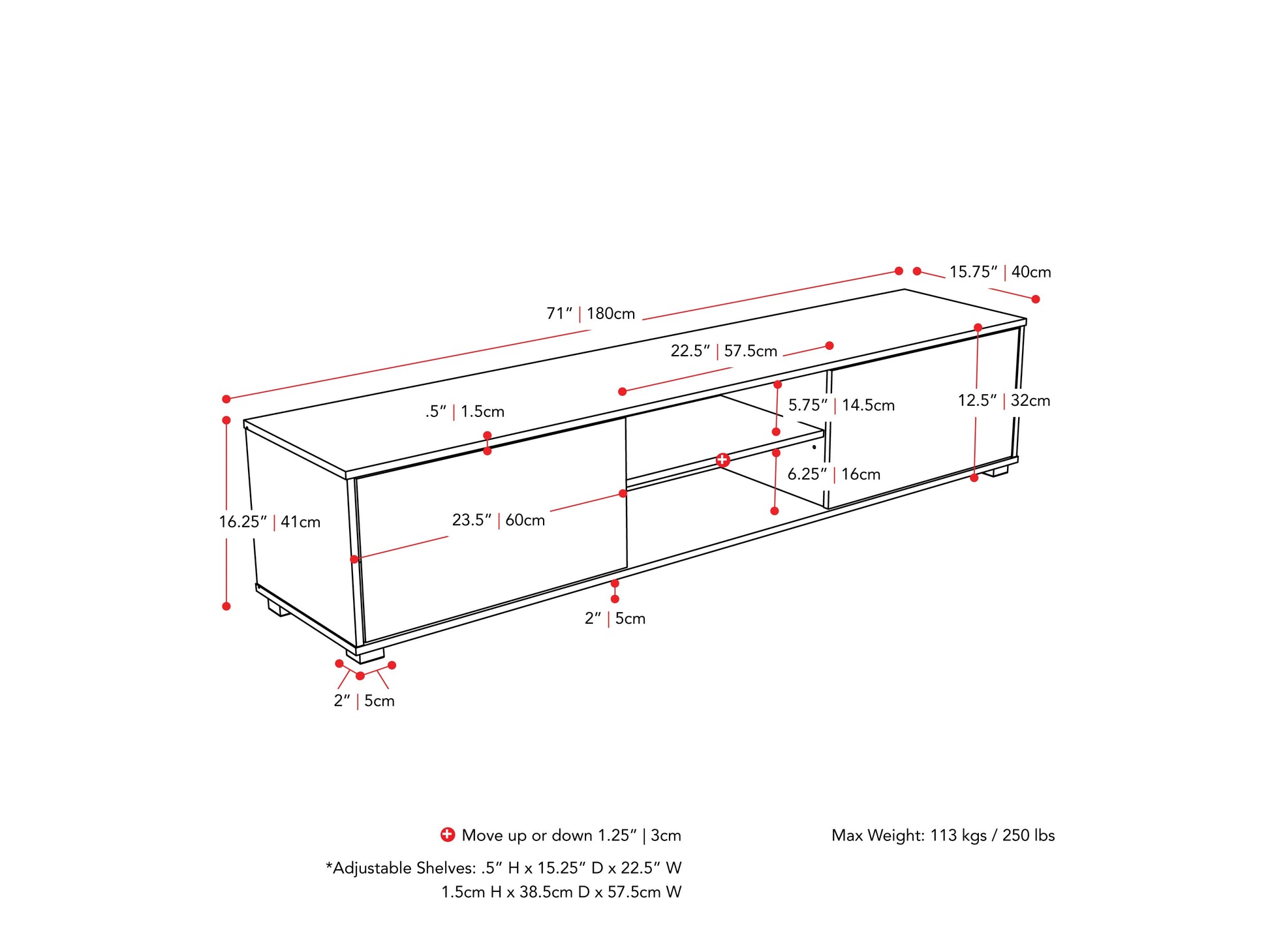 Black modern TV stand for TVs up to 85 inches, featuring sleek design and ample storage space.