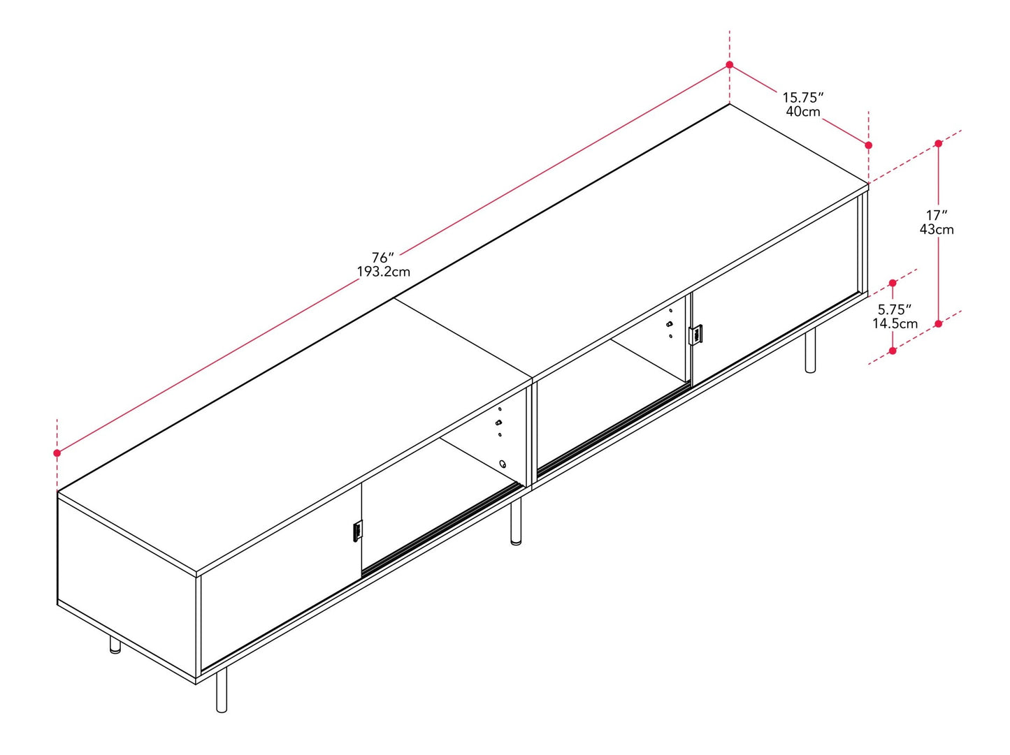 Modular TV stand for TVs up to 110 inches, white and wood finish, adjustable shelves, sleek modern design.