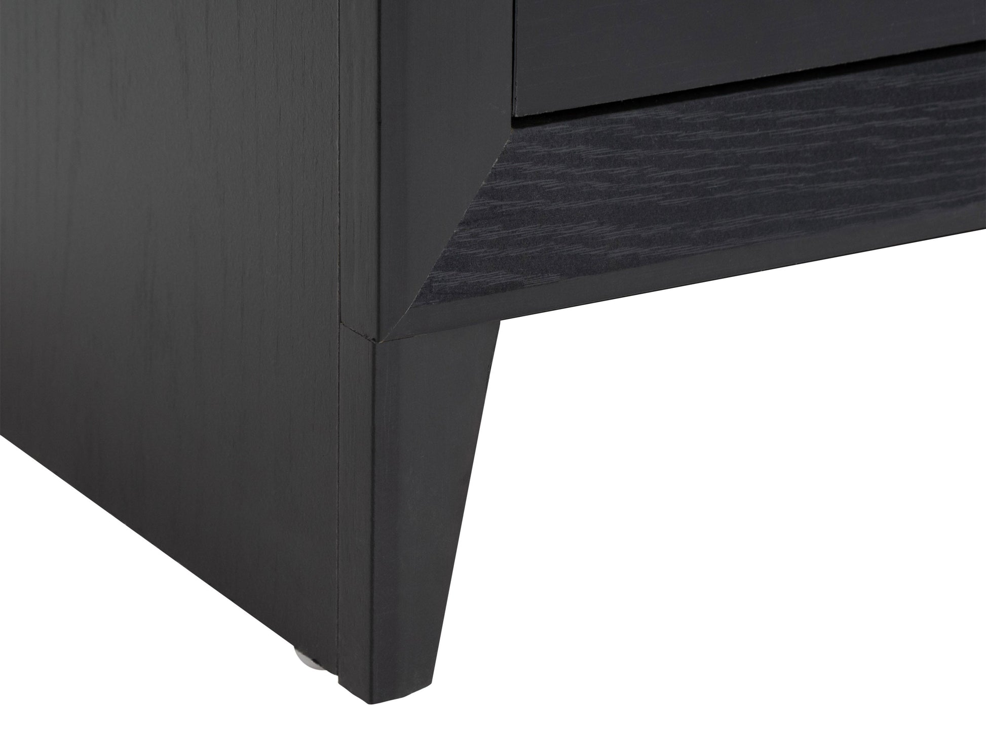 Black TV stand for TVs up to 85 inches, featuring sleek design, ample storage, and cable management solutions.