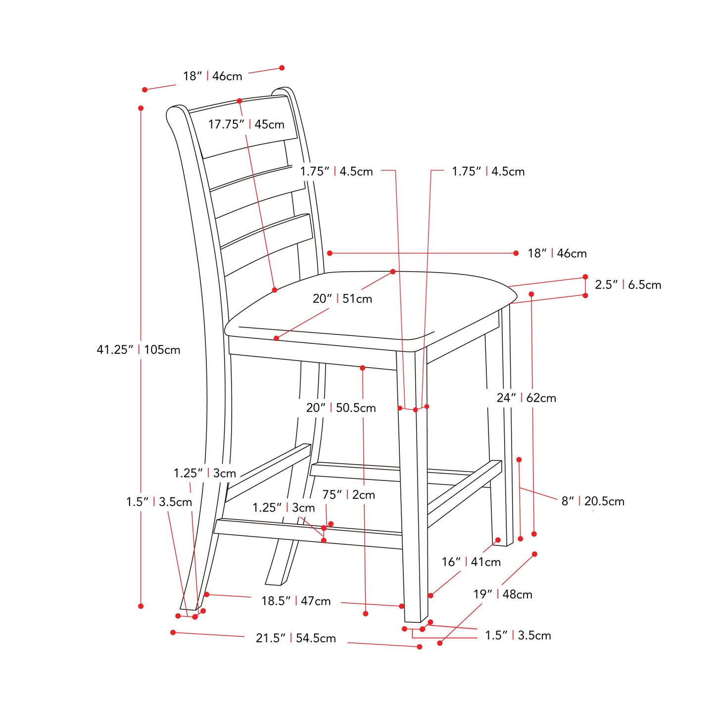 Counter Height Dining Chairs, Set of 2