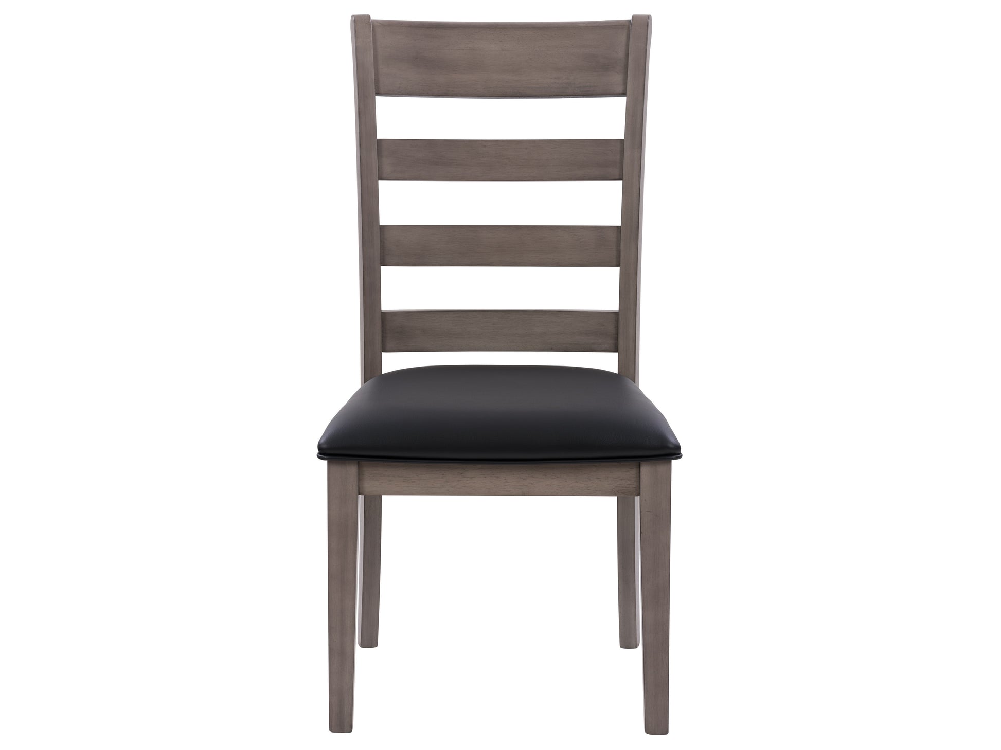 Set of 2 grey wood dining chairs with cushioned seats, featuring a sleek, modern design and sturdy wooden legs. Ideal for contemporary dining rooms, these chairs offer comfort and style with a neutral grey finish.